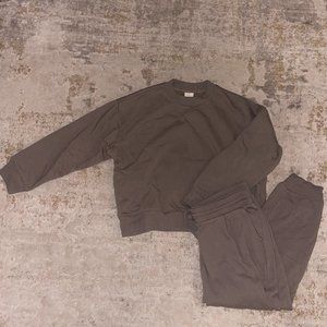 Brown Matching Set Crew Neck + Joggers
